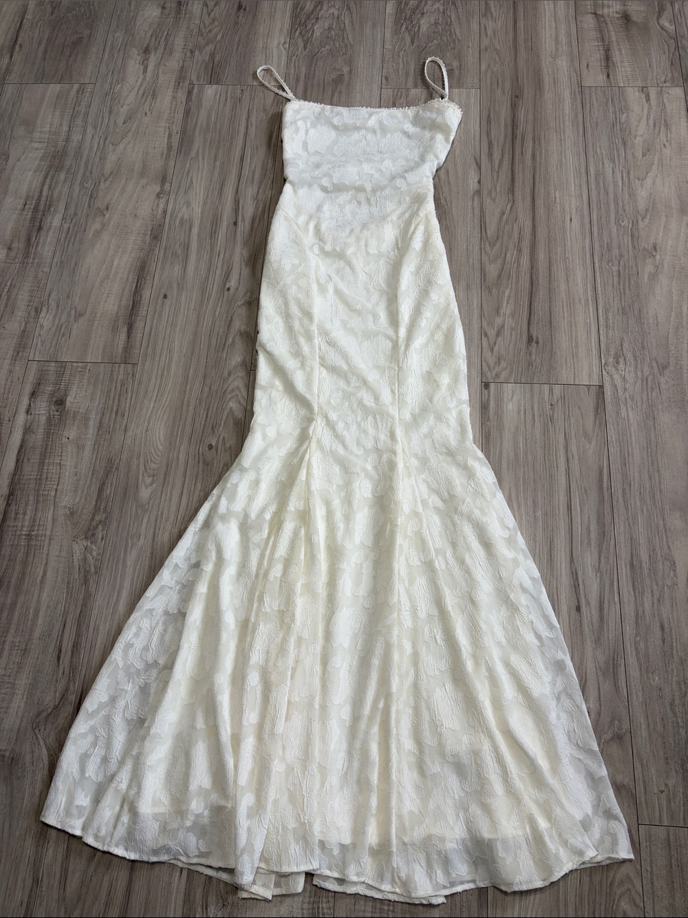 House of CB Ivory Lace Spaghetti-Strap Maxi Dress